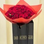 Red Roses Flower Bouquet With Red Wrapping Medium (31)